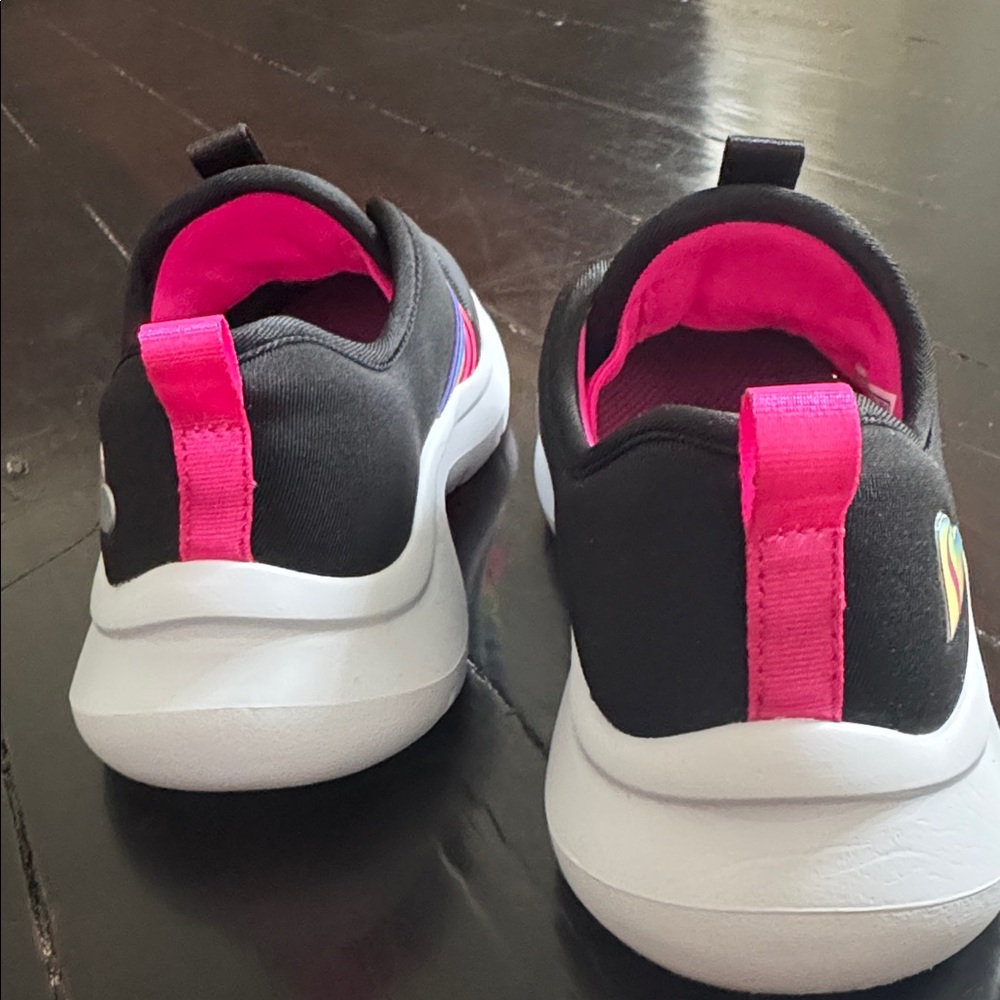 Skechers Kids' Black Sneakers with Rainbow Stripes - Picture 6 of 7